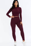 Mock neck top and pant set