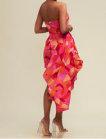 Coral Pink Abstract Dress