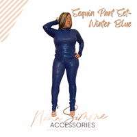 Sequin Pant Set -Winter Blue