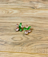 Pink Green Crystal earrings