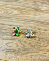 Pink Green Crystal earrings