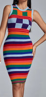 Rainbow Knit Midi Dress